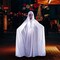 Gossamer Ghost Costume with White Robe Cape and Gloves, Haunted House Events